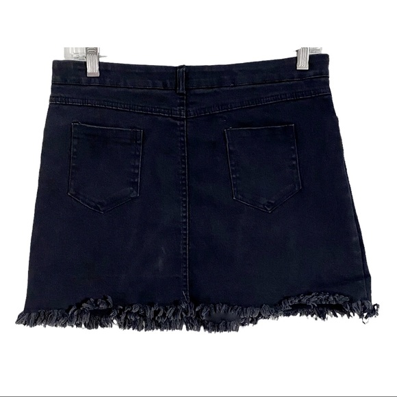 Sadie & Sage Black Denim Mini Jean Skirt, Size Medium - Picture 2 of 8